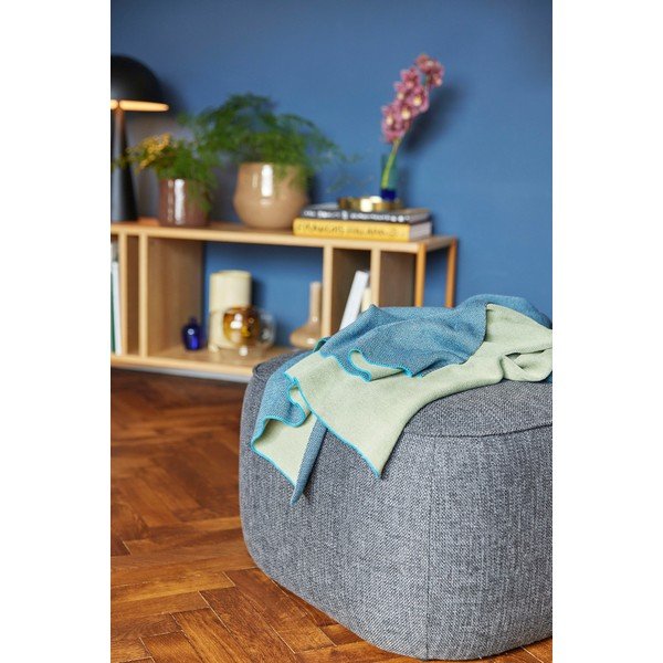 Plavo-zeleni pamučni prekrivač Hübsch Cozy, 130 x 200 cm-image-1