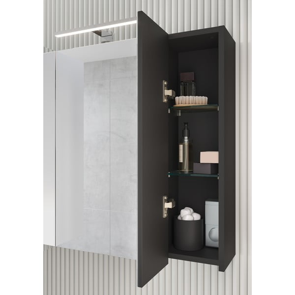 Tamno sivi kupaonski ormarić s ogledalom 76x71 cm - Germania-image-1