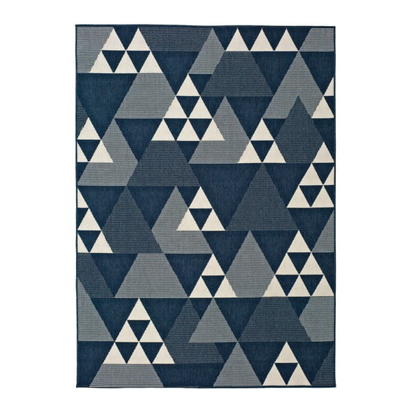 Plavi vanjski tepih Univerzalni Clhoe Triangles, 160 x 230 cm