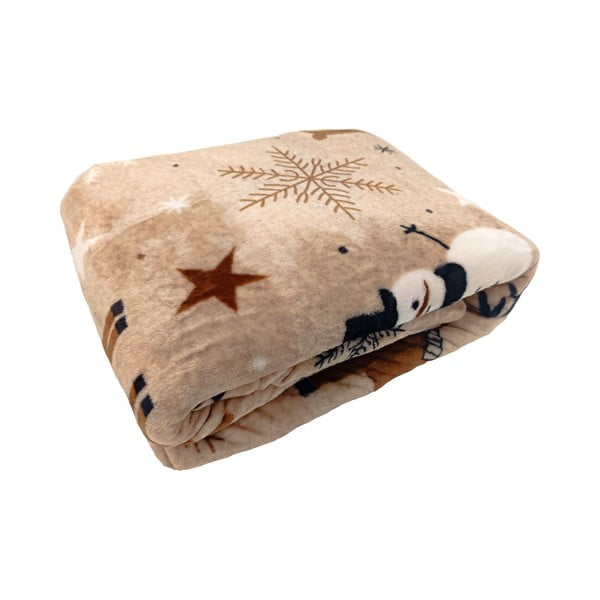 Smeđa deka s božićnim motivom od mikropliša 150x200 cm Nordic Fairytale – My House-image-1