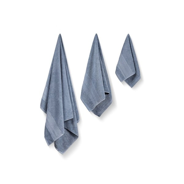 Plavi pamučni set ručnika 3 kom od frotira Piramit – Foutastic-image-1