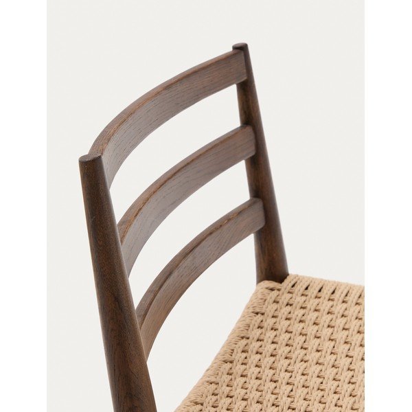 Smeđa/u prirodnoj boji barska stolica od punog hrasta (visine sjedala 70 cm) Analy – Kave Home-image-2