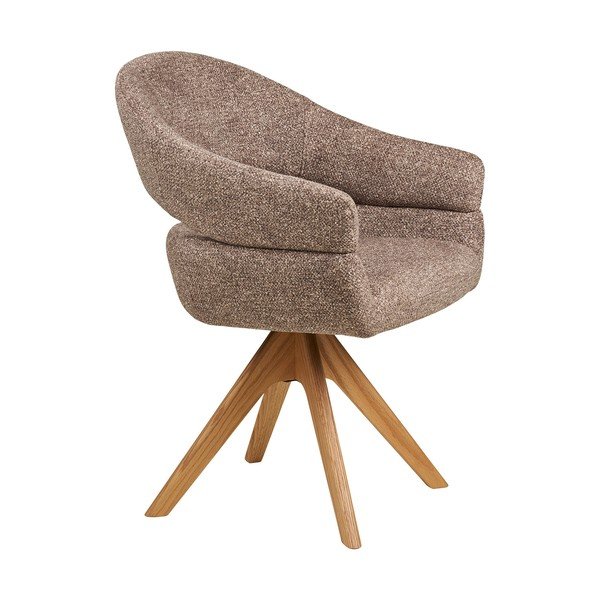 Smeđa podstavljena blagovaonska stolica s naslonima za ruke Dover – House Nordic-image-3