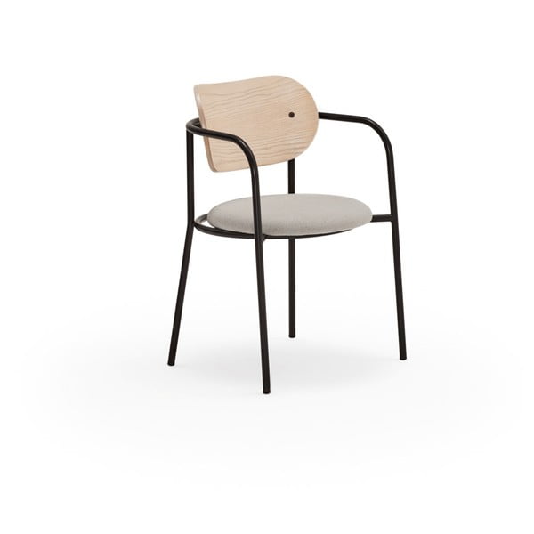Svijetlo siva blagovaonska stolica u dekoru jasena Eclipse - Teulat