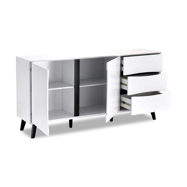 Bijela niska komoda 160x80 cm Lyon – Furnhouse-image-3