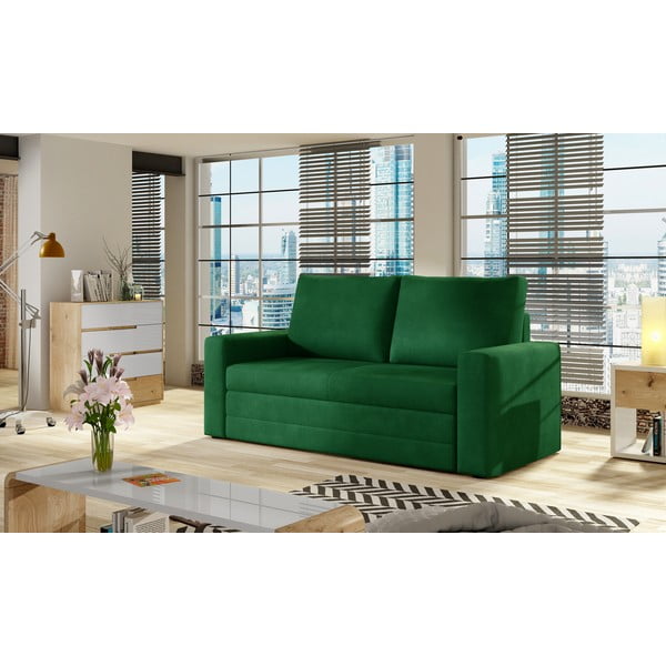 Zelena baršunasti sklopiva/s prostorom za odlaganje sofa 151 cm Wave – ELTAP-image-1