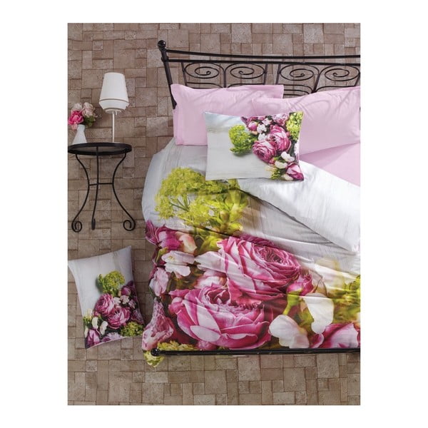 Posteljina s plahtama za bračni krevet Carina, 200 x 220 cm