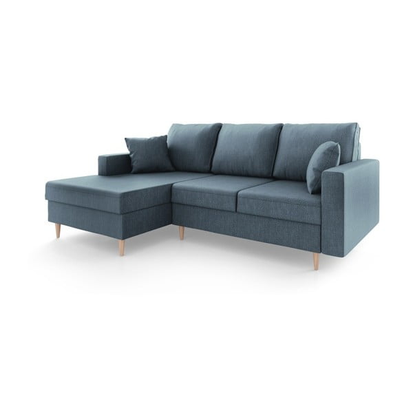 Plavi kauč na razvlačenje sa prostorom za odlaganje Mazzini Sofas Aubrieta, lijevi kut