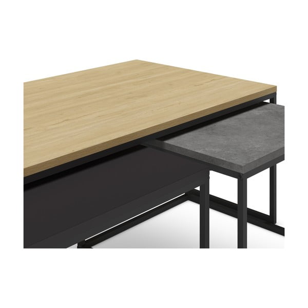 Sivi/u prirodnoj boji stolići za kavu u setu 3 kom 60x110 cm Camelia – Marckeric-image-4