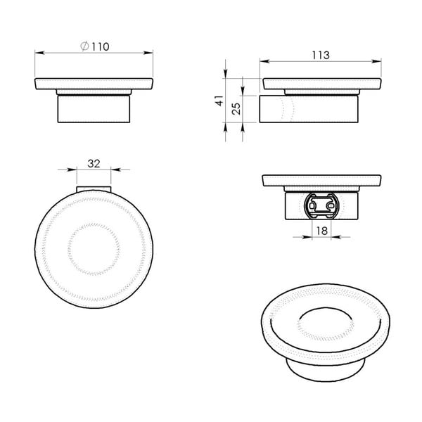 Bijela/u zlatnoj boji staklena zidna posuda za sapun Gedy Pirenei – Sapho-image-1