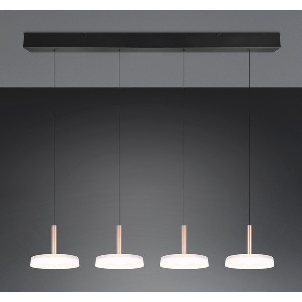 Crno-bijela/u zlatnoj boji LED viseća svjetiljka s mogućnosti zatamnjivanja sa staklenim sjenilom Celeste – Trio-image-1