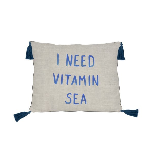 Bež jastuk od mješavine lana Little Nice Things Captain, 50 x 35 cm-image-2