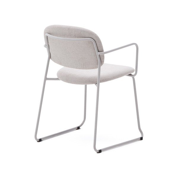 Bež metalna blagovaonska stolica s naslonima za ruke Meli – Kave Home-image-4