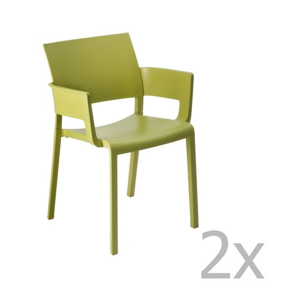 Set od 2 zelene vrtne stolice Resol Fiona
