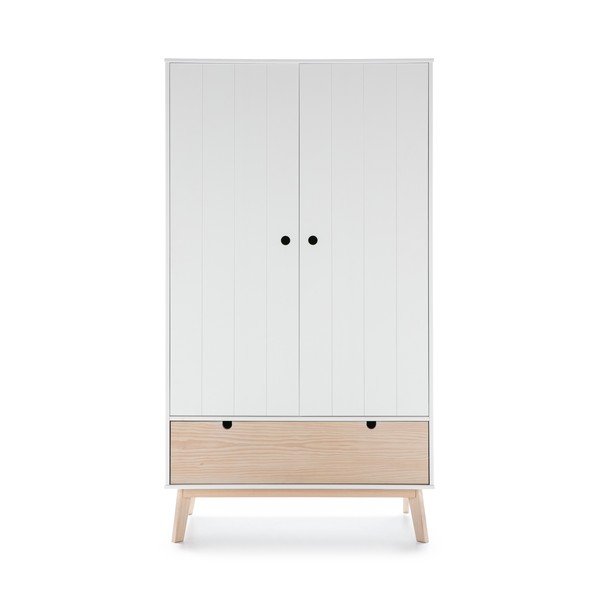 Bijeli dječji ormar s nogama od borovog drva Marckeric Kiara-image-2