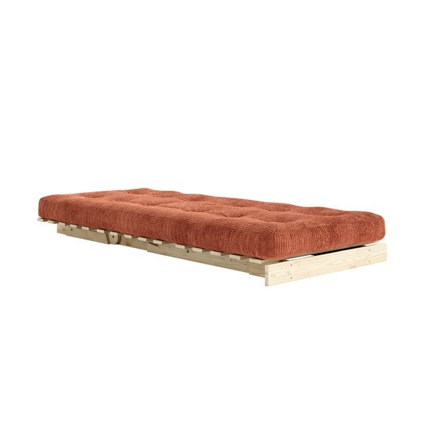 Futon fotelja na rasklapanje od samta boja terakote Roots – Karup-image-1