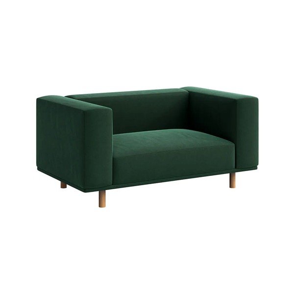 Tamno zelena baršunasta fotelja   Kukumo – Ame Yens