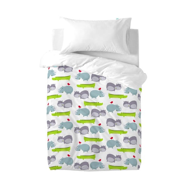 Pamučne plahte za duvet i jastuk za bebe Mr. Fox Hippo, 100 x 120 cm