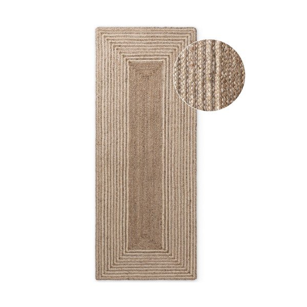 Obostrana/ručno rađena jutena staza u svijetloj prirodnoj boji/u tamnoj prirodnoj boji 80x300 cm Juno – Hanse Home