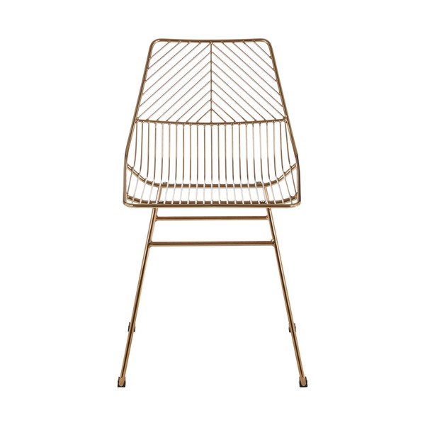 Metalna blagovaonska stolica u zlatnoj boji District – Premier Housewares-image-2