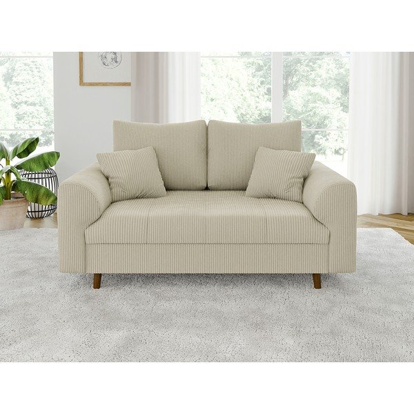 Bež sofa od samta 150 cm Ariella – Ropez-image-1