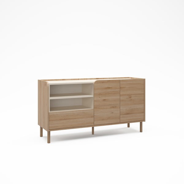 Komoda u dekoru hrasta u prirodnoj boji 141x75,5x44 cm Monza – Marckeric-image-3