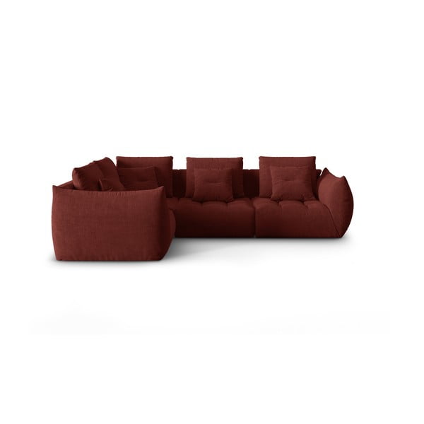 Crvena kutna garnitura (s lijevim kutom) Bloom – Micadoni Home