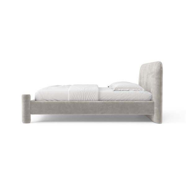 Svijetlo sivi tapecirani bračni krevet s podnicom 160x200 cm Vera – Micadoni -image-3