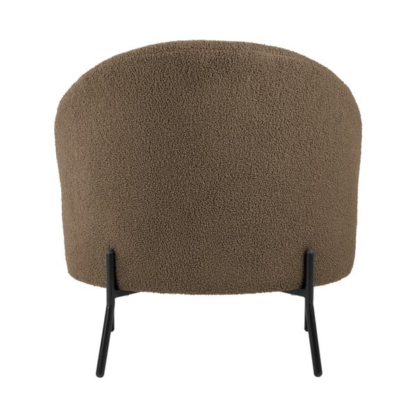 Siva/smeđa fotelja od bouclé tkanine Noble – Leitmotiv-image-4