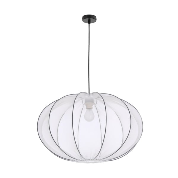 Bijela viseća svjetiljka s tekstilnim sjenilom ø 60 cm Mellow – Candellux Lighting
