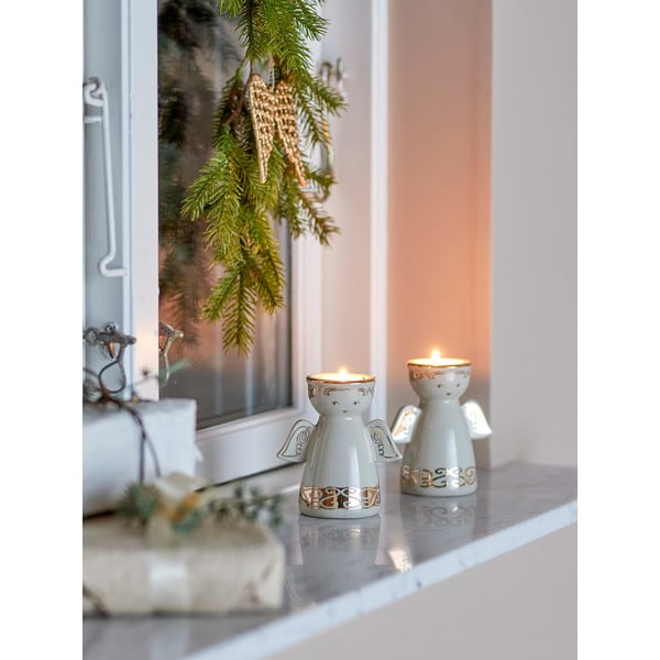 Glineni svijećnjaci u setu za svijeću lučicu 2 kom Faella – Bloomingville-image-1