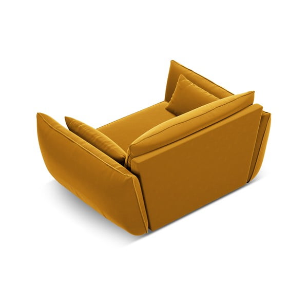 Senf žuta baršunasti fotelja Vanda – Mazzini Sofas-image-3