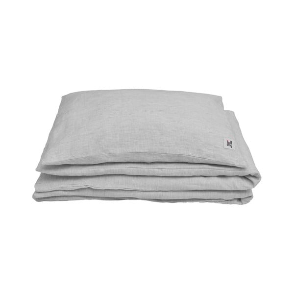 Siva dječja lanena posteljina BELLAMY Stripes, 140 x 200 cm-image-1