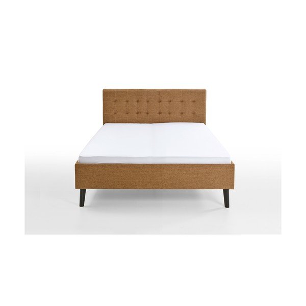 Smeđi tapecirani bračni krevet bez podnice 140x200 cm Empire – Meise Möbel-image-3