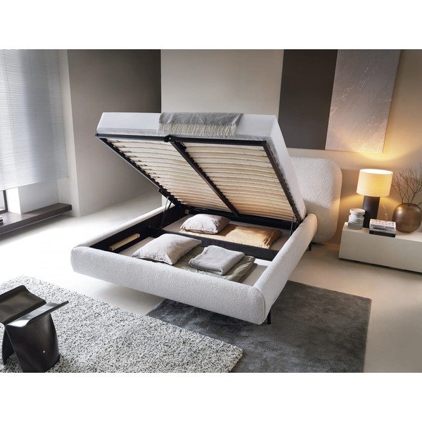 Bež tapecirani bračni krevet s prostorom za odlaganje s podnicom 160x200 cm Pointt – ELTAP-image-2