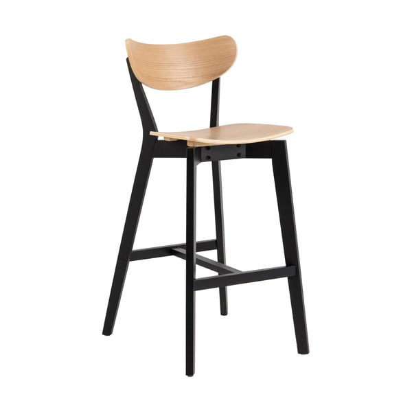 Crne/u prirodnoj boji barske stolice u setu 2 kom od masivnog kaučuka 105 cm Roxby – Actona