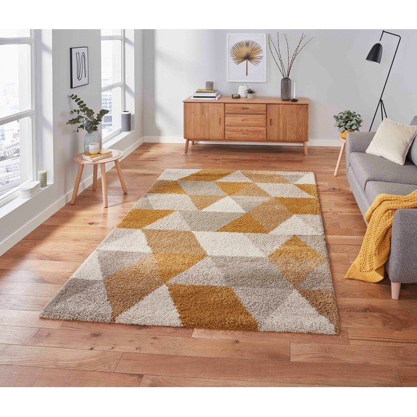 Žuto-bež tepih Think Rugs Royal Nomadic Angles, 160 x 220 cm-image-1