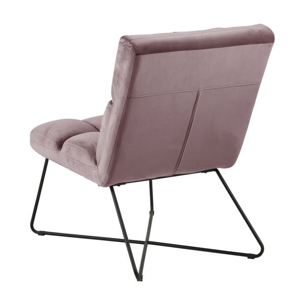 Ružičasta baršunasti fotelja Alba – Actona-image-3