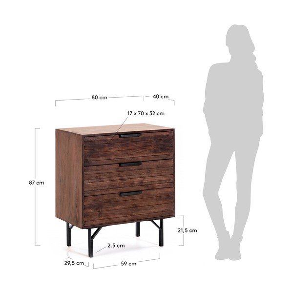 Tamnosmeđa komoda La Forma Atalia-image-4