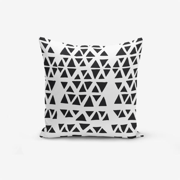 Jastučnica s primjesom pamuka Minimalist Cushion Covers Black Triangle Modern, 45 x 45 cm