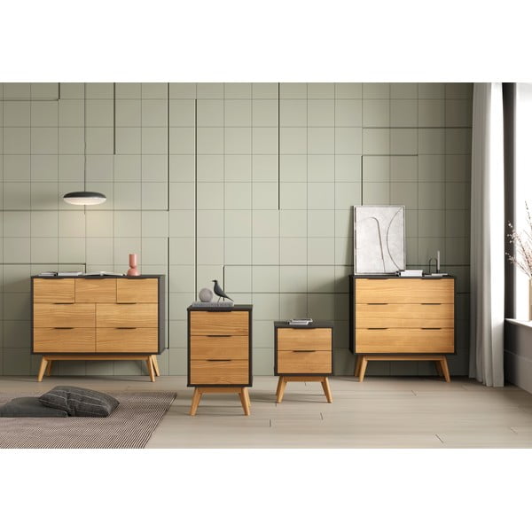 Noćni ormarić od masivnog bora u prirodnoj boji Lavis – Marckeric-image-1