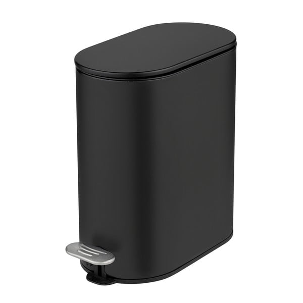 Mat crna željezna kanta za smeće s pedalom 5 l Collungo – Wenko