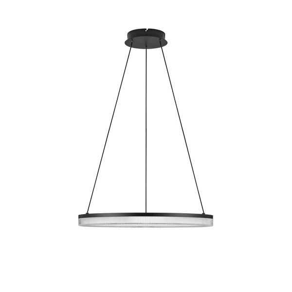 Mat crna LED viseća svjetiljka aluminijska s mogućnosti zatamnjivanja sa sjenilom od akrilnog stakla ø 60 cm Lonela – Nova Luce