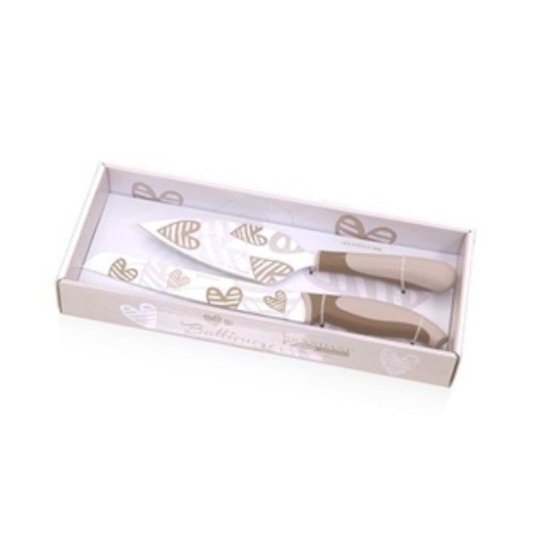 Set noževa i žlica za inox tortu Brandani Batticuore-image-1