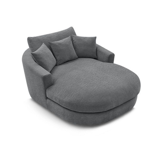 Siva fotelja od šenila Belem – Bobochic Paris-image-4