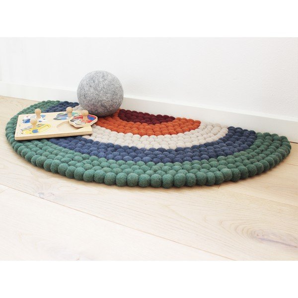Dječji tepih od vunenih pompona Wooldot Ball Rugs Rainbow Green-image-2