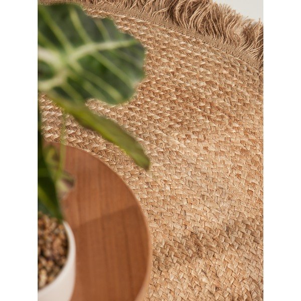 Obostrani/ručno rađen juten okrugao tepih u prirodnoj boji ø 200 cm Nuru – Hanse Home-image-4