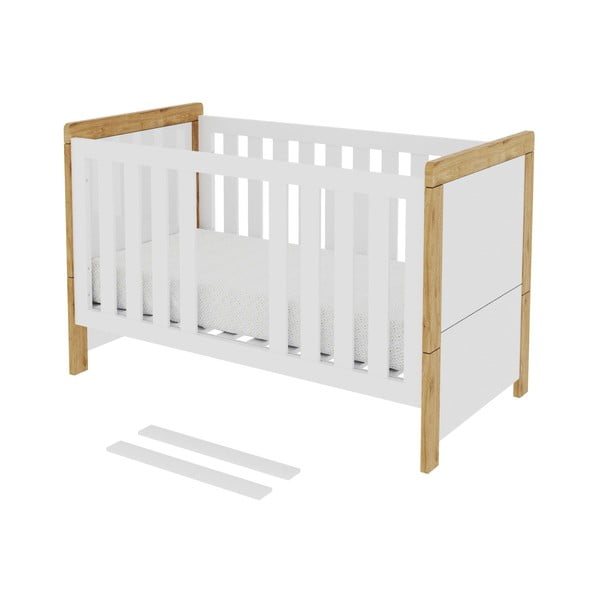 Bijeli promjenjivi dječji krevetić Pinio Oakie, 70 x 140 cm-image-2