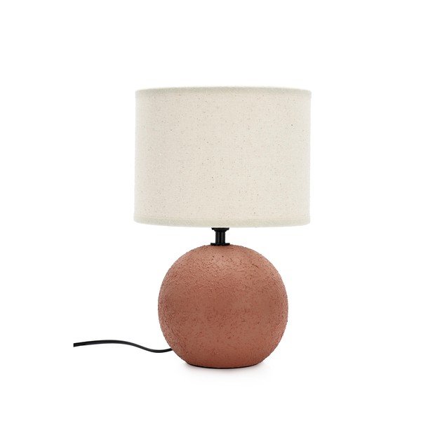 Stolna lampa keramička boja terakote s tekstilnim sjenilom (visina 32 cm) Irvin – Yes Everyday