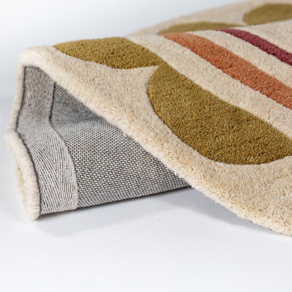 Ručno rađen vunen okrugao tepih u prirodnoj boji ø 120 cm Lois – Flair Rugs-image-4